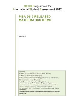 PISA 2012 RELEASED MATHEMATICS ITEMS