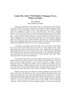 Louisa May Alcott`s Wild Indians: Pedagogy of Love, Politics of Empire