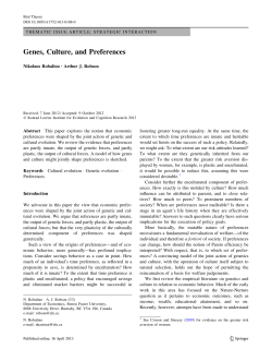 Genes, Culture, and Preferences