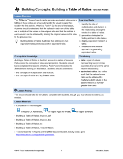 Building a Table of Ratios - TI Education