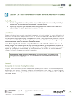 Lesson 13: Relationships Between Two Numerical