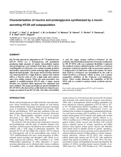 secreting HT-29 cell subpopulation - Journal of Cell Science