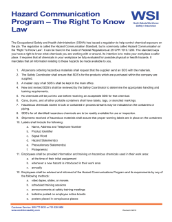 Hazard Communication Program Sample 2 - PDF