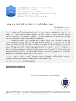 Social and Regional Variations of English Language