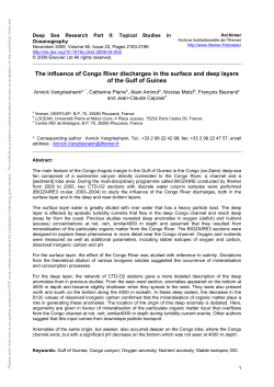 The influence of Congo River discharges in the surface