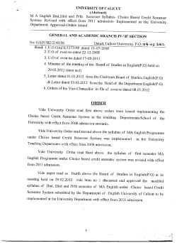 MA English IInd,IIIrd and IVth Semester Syllabus