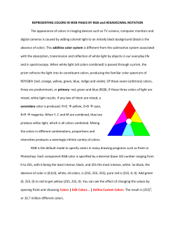 REPRESENTING COLORS IN WEB PAGES BY RGB and