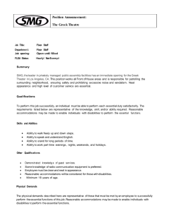 Position Announcement: The Greek Theatre