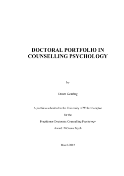 Gearing DCounsPsy Th... - Wolverhampton Intellectual Repository