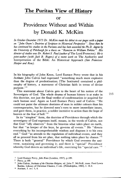 The Puritan View of History or Providence Without and Within by