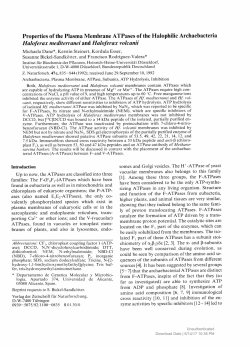 Properties of the Plasma Membrane ATPases of the