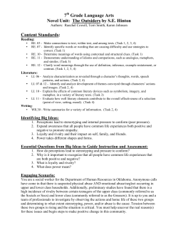 The Outsiders Unit - Menifee County Schools