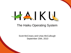 The Haiku Operating System