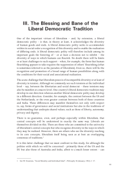 III . The Blessing and Bane of the Liberal Democratic Tradition