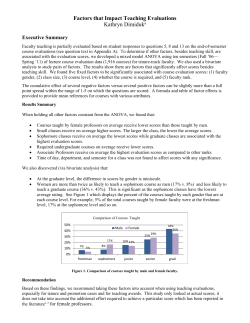 Factors that Impact Teaching Evaluations