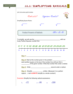 11.1: SIMPLIFYING RADICALS
