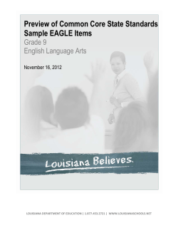 NEW Louisiana Student Standards Grade 9 ELA