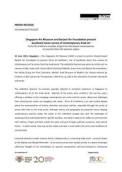 Singapore Art Museum and Barjeel Art Foundation present