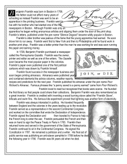 Benjamin Franklin - Wyoming City Schools