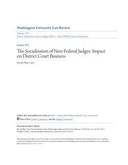 The Socialization of New Federal Judges