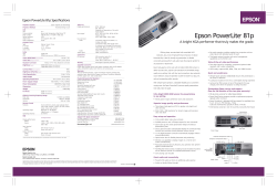 Epson PowerLite&reg; 81p - Design Audio Visual