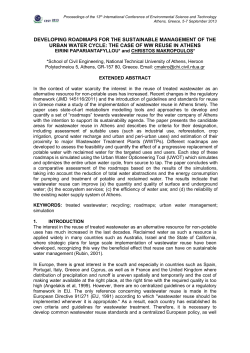 developing roadmaps for the sustainable management of the urban