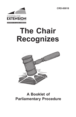 The Chair Recognizes - University of Alaska Fairbanks