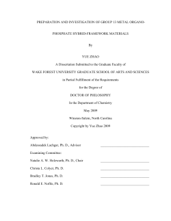 PREPARATION AND INVESTIGATION OF GROUP 13 METAL