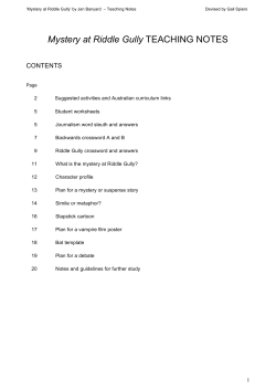 Mystery at Riddle Gully teaching notes V2