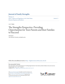 The Strengths Perspective: Providing Opportunities for Teen Parents