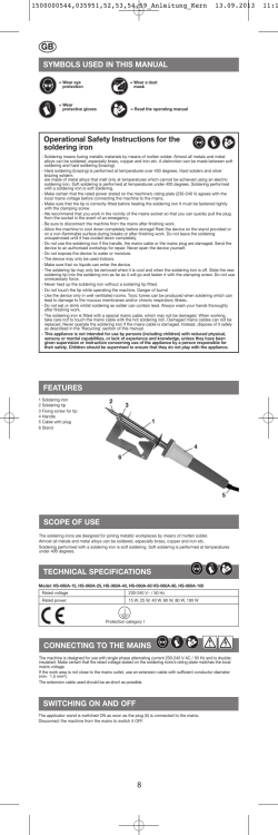 8 SYMBOLS USED IN THIS MANUAL Operational Safety