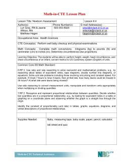 Math-in-CTE Lesson Plan - Clackamas Career and Technical