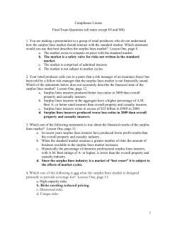 4. Which one of the following is not what the surplus lines