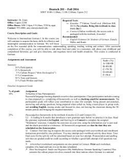 Deutsch 201 &ndash; Spring 2012