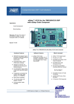 eZdsp&trade; VC33 for the TMS320VC33 DSP with eZdsp Code Composer