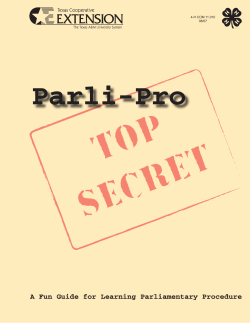 A Fun Guide for Learning Parliamentary Procedure