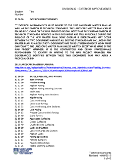 DIVISION 32 &ndash; EXTERIOR IMPROVEMENTS Section Title Number
