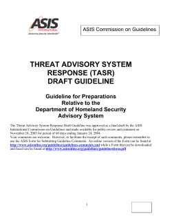 threat advisory system response (tasr)