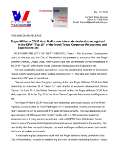 EDB Roger Williams CDJR Auto Mall`s new interstate dealership