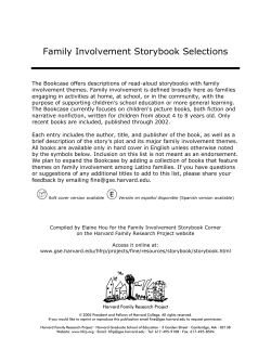 Storybook List from the Family Involvement Storybook Corner