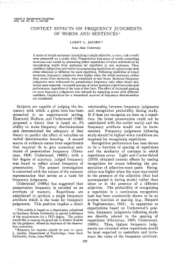 context effects on frequency judgments of words and sentences