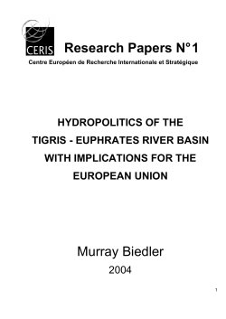 1 Hydropolitics of the Tigris-Euphrates Rivers Bassin with