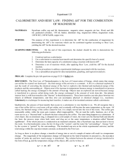 calorimetry and hess` law