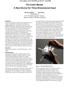 The Cubic Mouse A New Device for Three