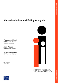 Microsimulation and Policy Analysis