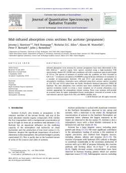 Mid-infrared absorption cross sections for acetone
