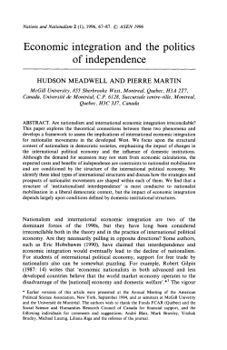 Economic Integration and the Politics of Independence