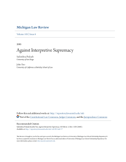 Against Interpretive Supremacy - University of Michigan Law School