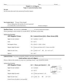 ANY Regular Prism: SA = Lateral Area