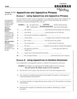 Appositives and Appositive Phrases